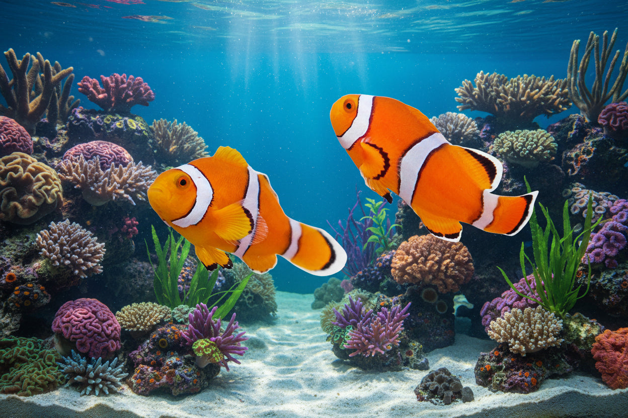 2-Pack True Percula Clownfish Live Captive Bred Saltwater Tank Fish