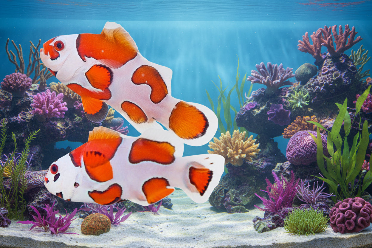 2-Pack Orange Storm Ocellaris Clownfish Live Captive Bred Saltwater Tank Fish