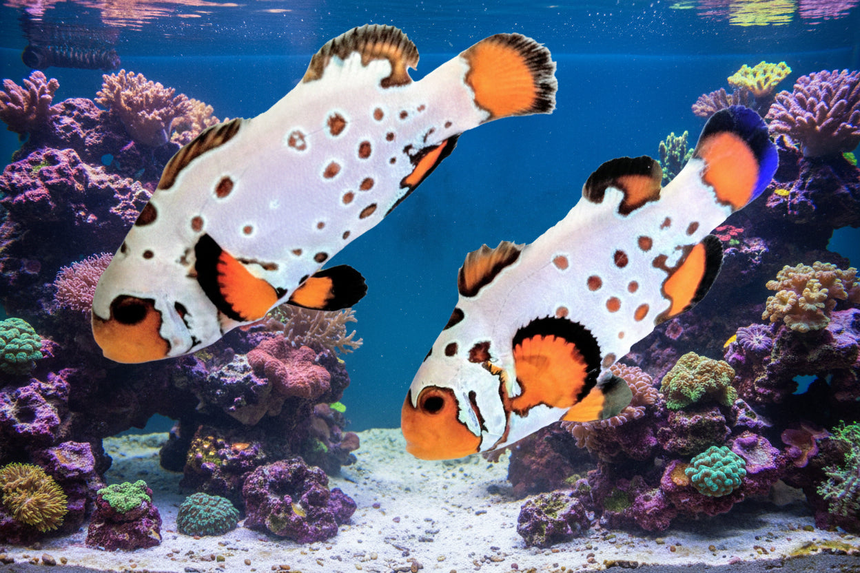 2-Pack Extreme Bullet Hole Clownfish Tank Bred, Reef Safe Live Fish Saltwater Aquarium