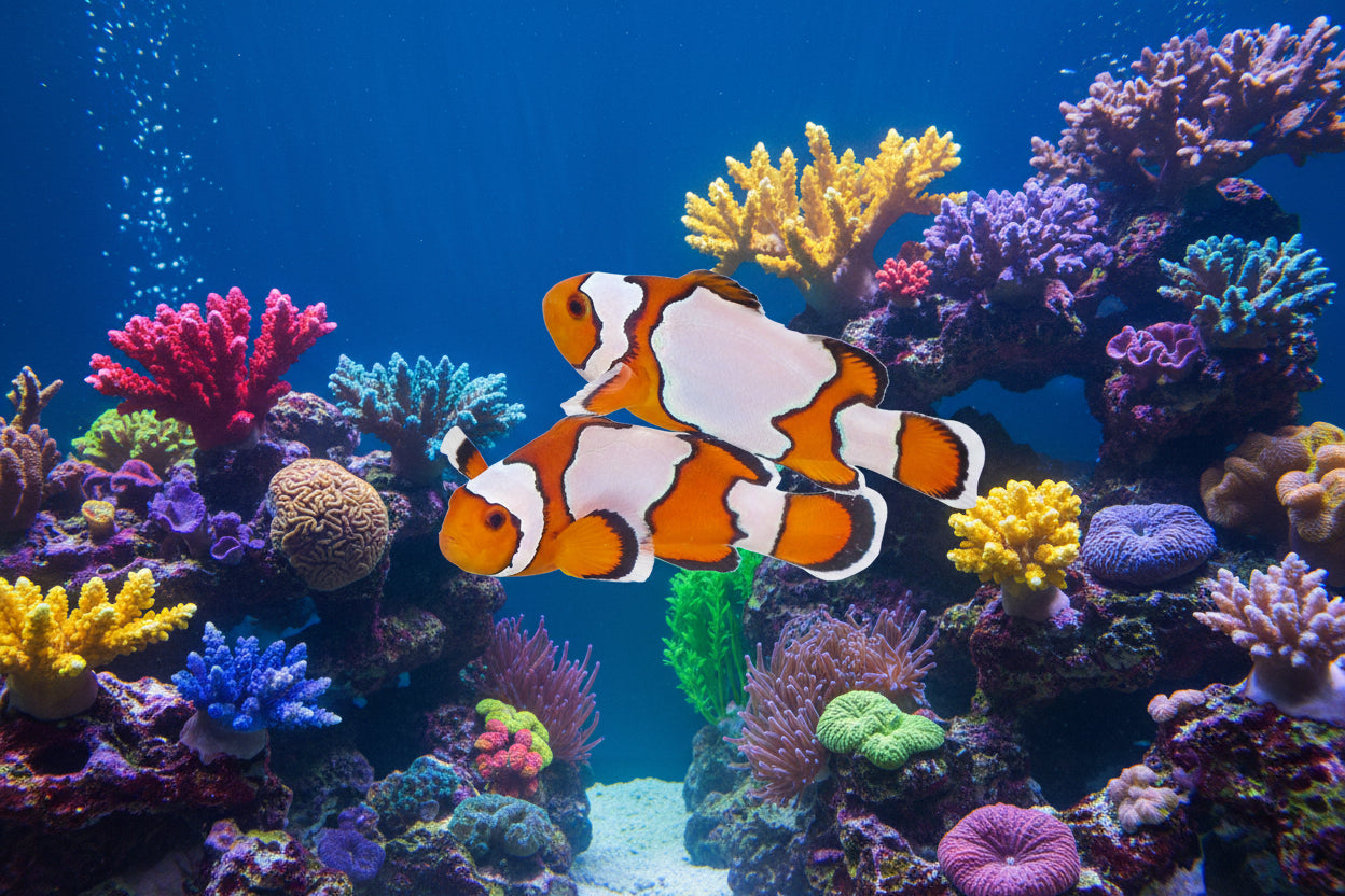 2-Pack Snowflake Ocellaris Clownfish β Live Captive-Bred Saltwater Aquarium Fish