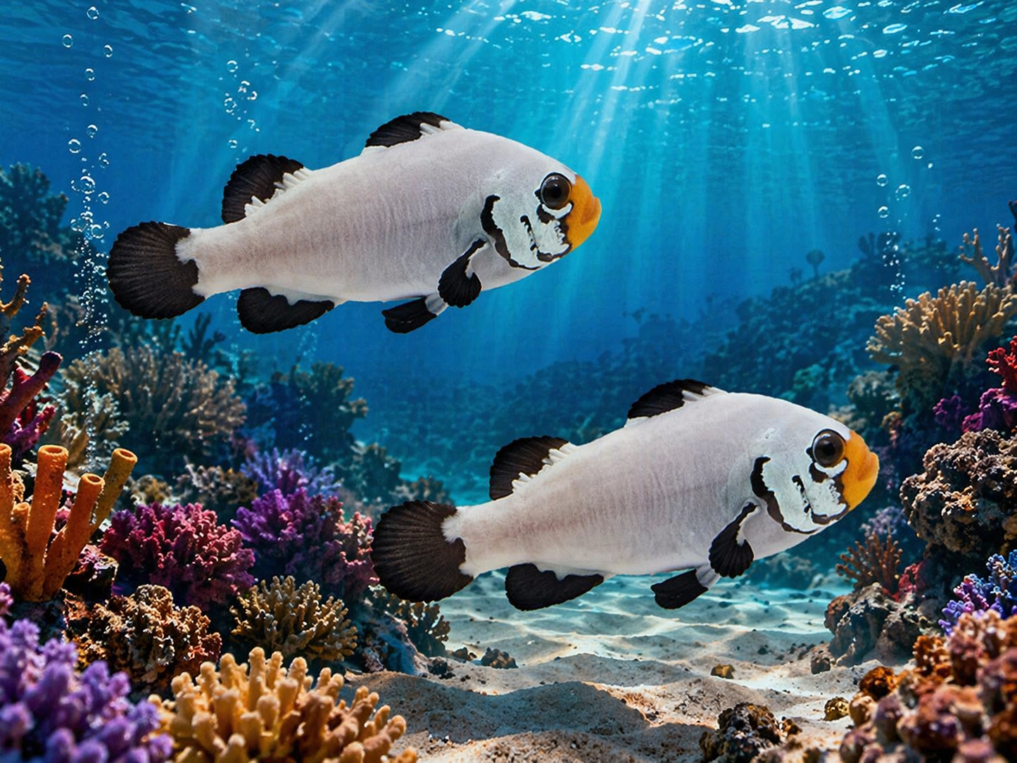 2-Pack Flurry Clownfish Live Fish Saltwater Reef Aquarium Marine
