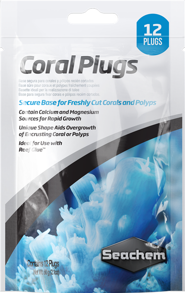 Seachem Coral Plugs 12ct – Frag Mounting Discs for Reef Aquariums
