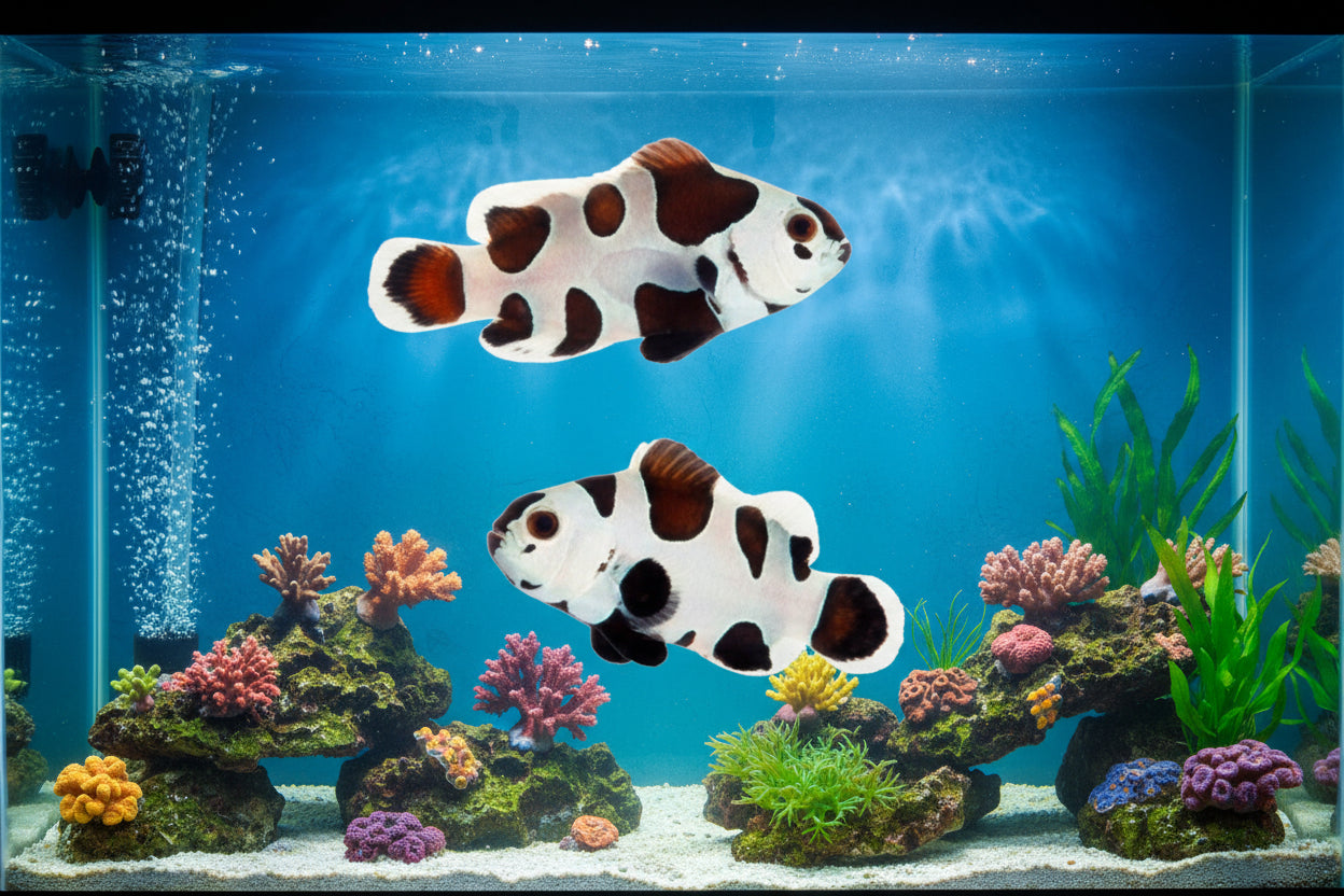 2-Pack Black Storm Ocellaris Clownfish Live Fish Captive Bred Saltwater Aquarium