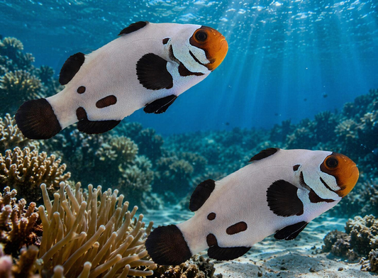 2-Pack Dalmatian Clownfish Live Saltwater Reef Aquarium Marine Fish