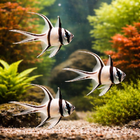 3-Pack Banggai Cardinalfish Live Saltwater Reef Safe Fish for Marine Reef Aquarium