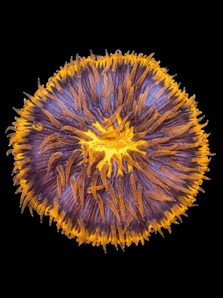 WYSIWYG Ultra Orange Fungia Live Coral Frag Vibrant LPS Reef Aquarium